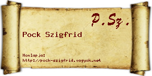 Pock Szigfrid névjegykártya
